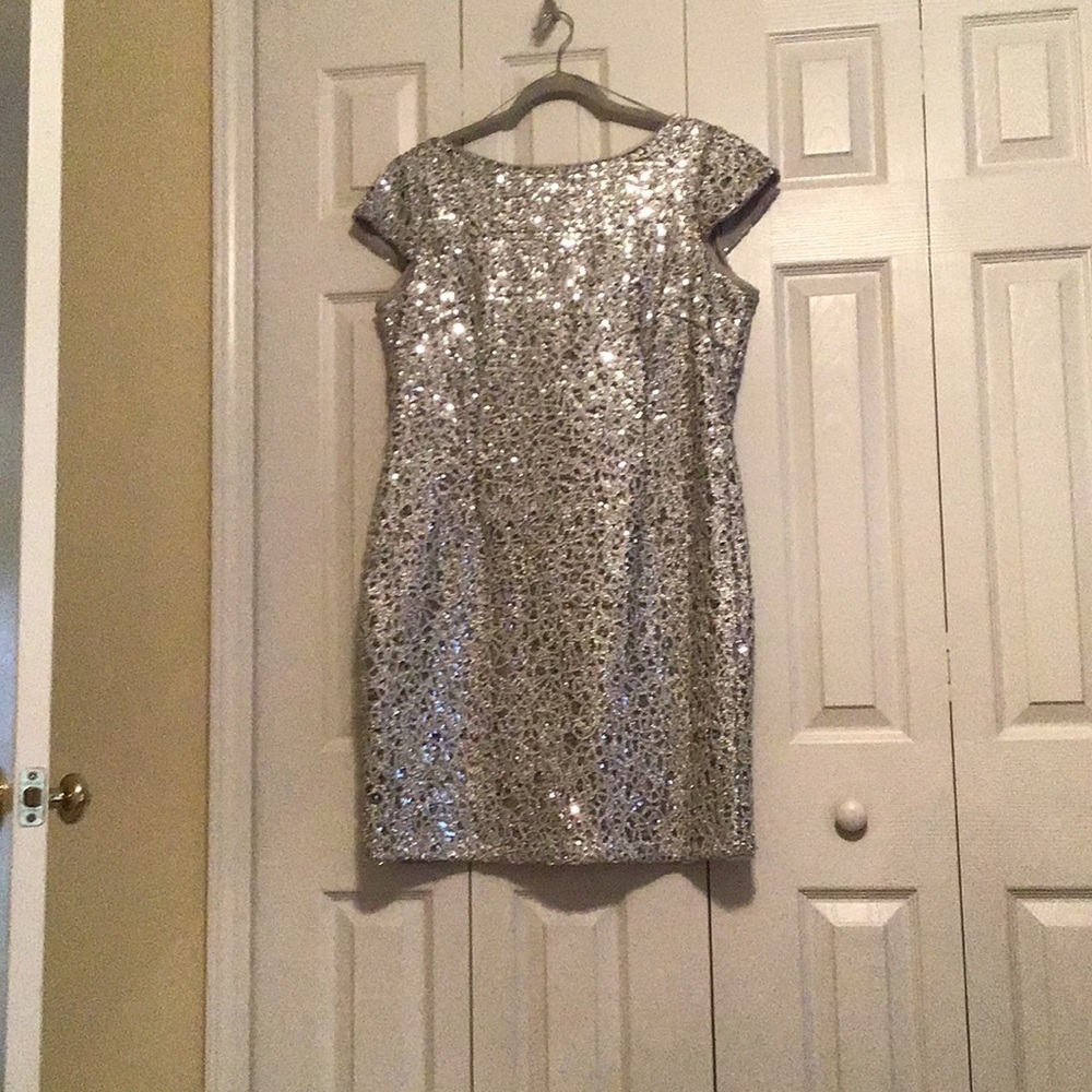 Silver special occasion dress.